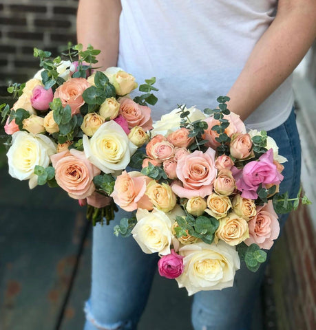 “Blush” bridesmaid bouquet