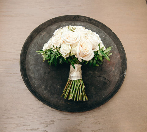 Bridal and prom bouquet with white roses