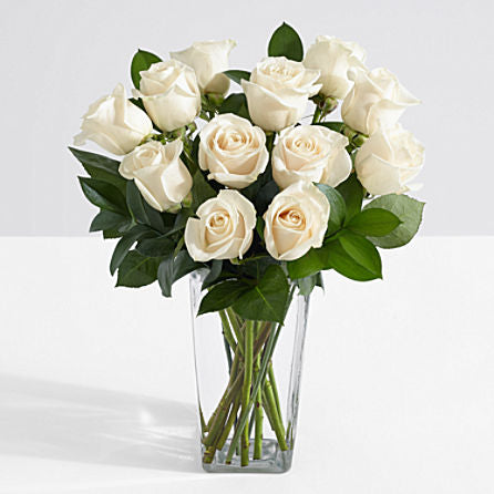 One Dozen White Roses