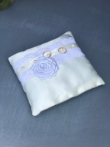 White and ivory Ring Bearer Pillow