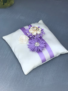 Lavender and Ivory Ring Bearer Pillow